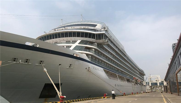 係首艘入籍中國高端遠(yuǎn)洋郵輪 「維京太陽」號正式入境