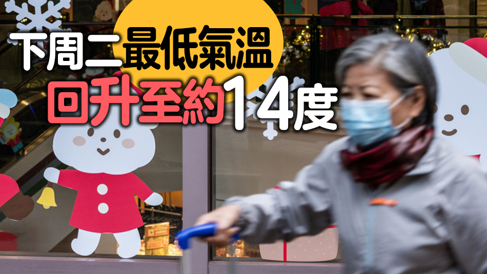 天文臺(tái)：平安夜及聖誕節(jié)持續(xù)寒冷 下周二氣溫逐漸回升
