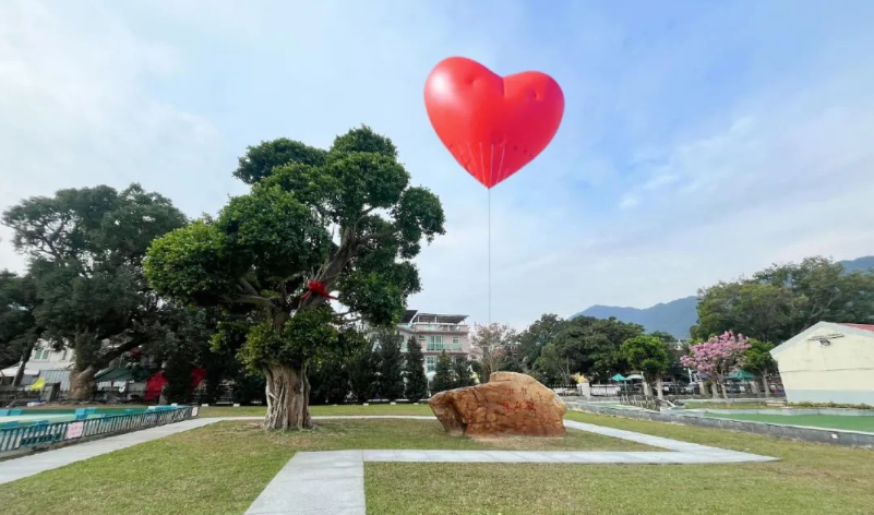 情人節(jié)巨型紅心「快閃」 林村許願(yuàn)夜市延長(zhǎng)開放至晚上9時(shí)30分