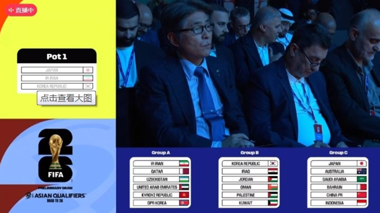 2026年世界盃亞洲區(qū)預(yù)選賽18強賽抽籤結(jié)果出爐 中國男足落入「超級死亡之組」