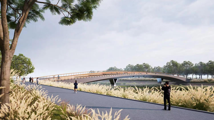前海環(huán)灣慢行貫通！雙界河河口段人行景觀橋國慶迎客