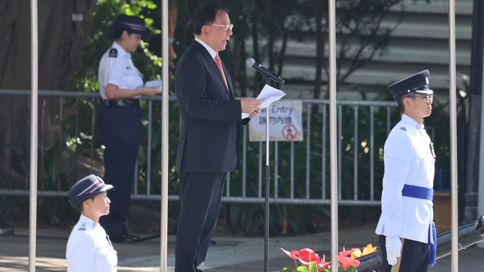 香港警察學(xué)院舉行結(jié)業(yè)會(huì)操 陳國(guó)基結(jié)業(yè)督察及警員提出四點(diǎn)期盼