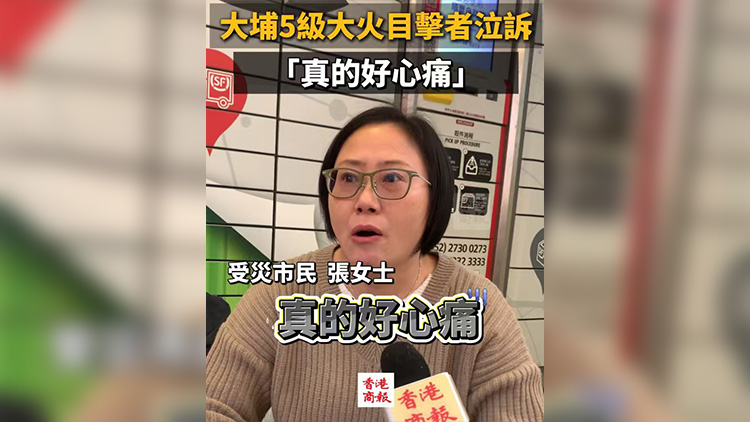 有片丨【宏福苑大火】大埔5級大火目擊者泣訴：「真的好心痛」